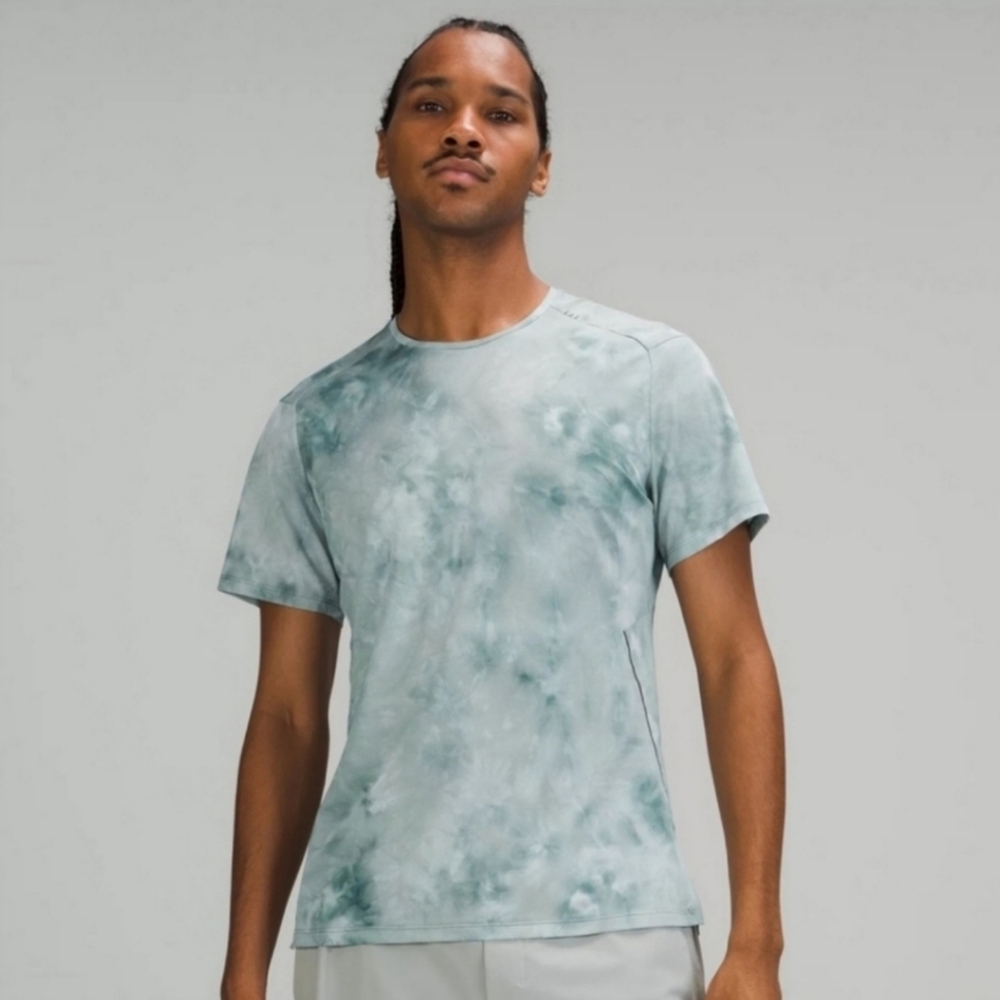 Lululemon Fast And Free Short Sleeve Shirt Tidal Dye Wild Mint Teal Medium